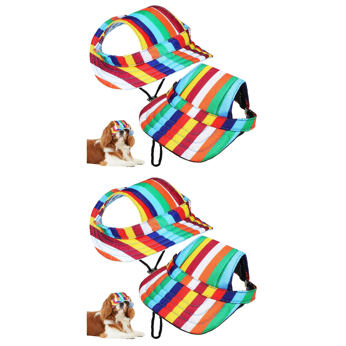 

4 Pcs Pet Hats Round Brim Dog Hats with Dog Baseball Caps for Outdoors