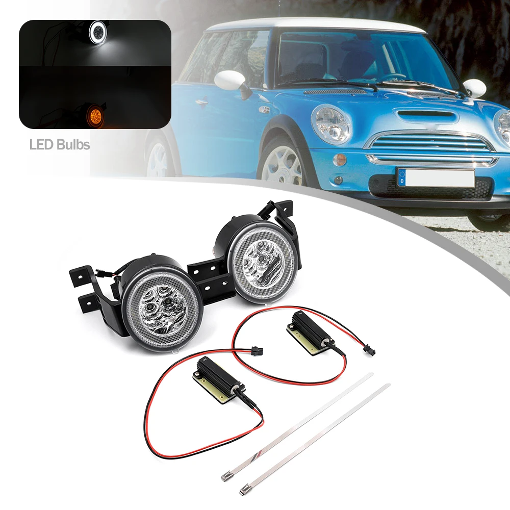 

2X LED White Position Parking Light Amber Turn Signal Lamp For Mini Cooper R50 R53 2002 2003 2004 2005 2006 R52 2004-2008