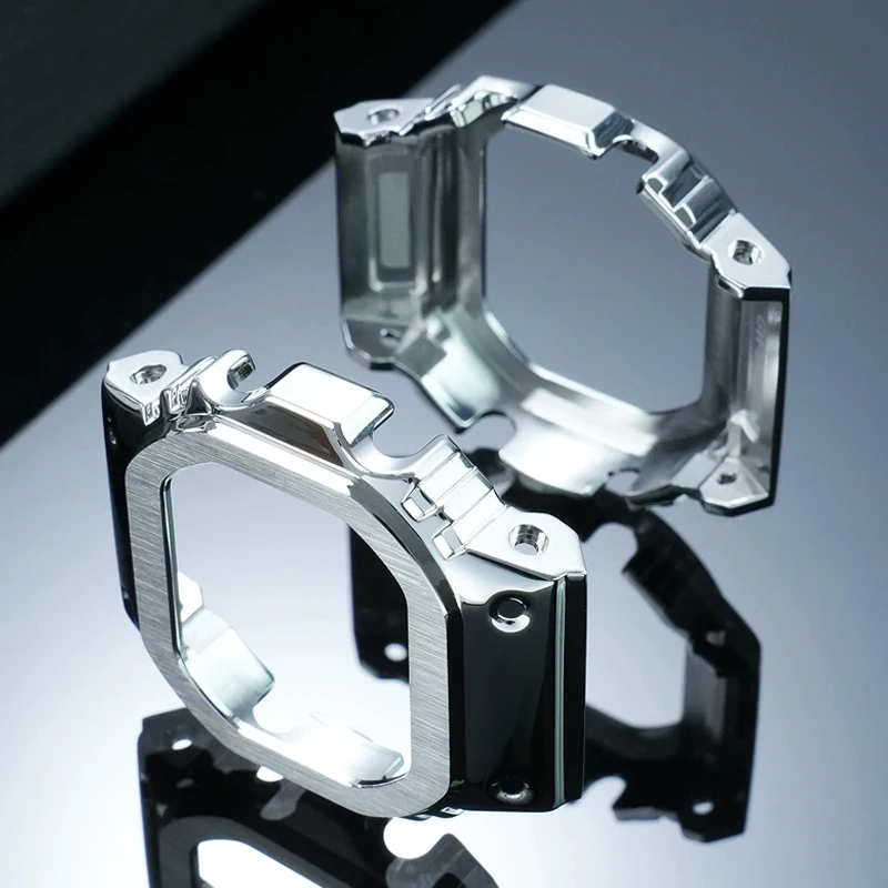 Фото Модифицированный корпус для часов из нержавеющей стали для Casio G-SHOCK Square GW-BX5600 Series, металлический безель, аксессуары с инструментами, черный/серебристый №2