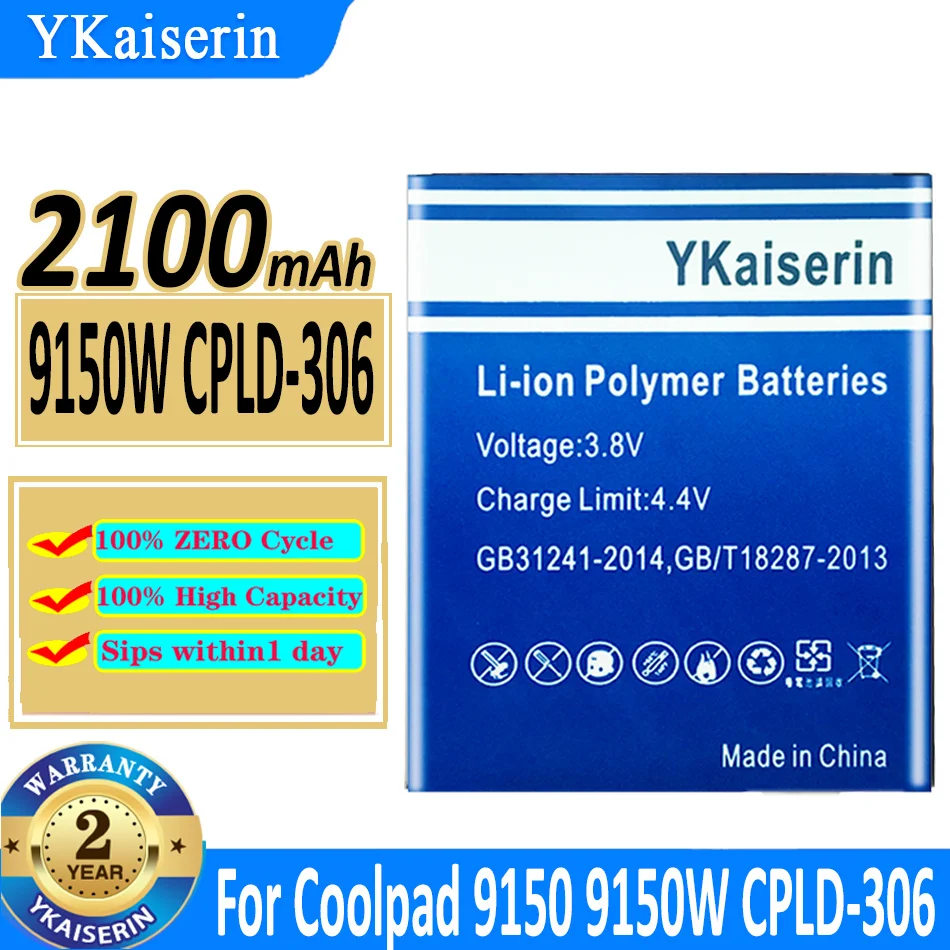 

2100mAh YKaiserin Battery CPLD306 CPLD 306 CPLD-306 for Coolpad 9150 9150W Mobile Phone Batteries