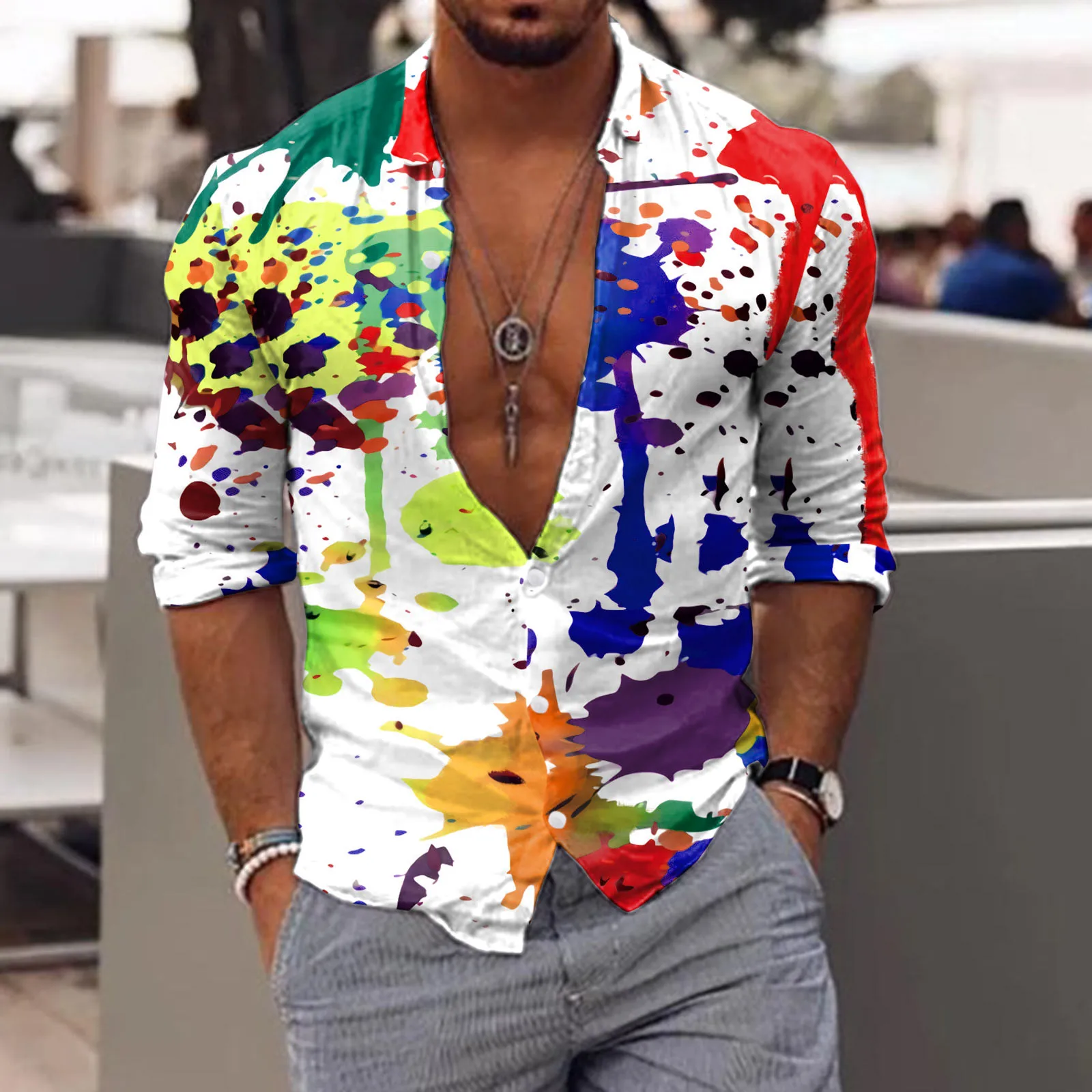 

Mens White Cotton T Shirts Men Long Sleeve Autumn Winter Casual Printed Shirts Fashion Top Blouse Shirts Workout Tee Shirts Men