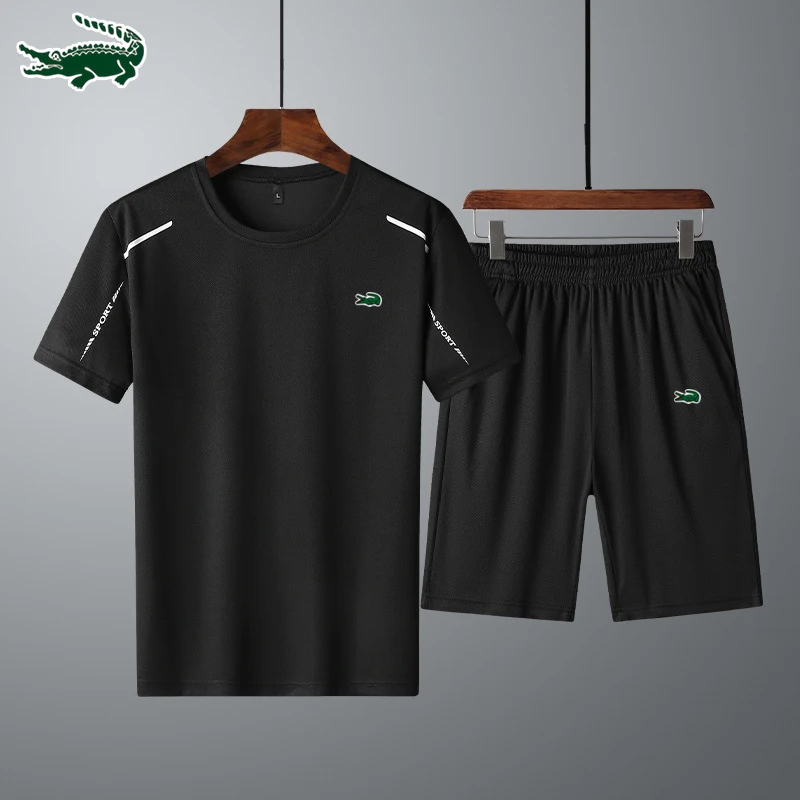 

2023 Men's Summer Short Sleeve T-shirt Shorts Casual Set Outdoor Sports M-5xl