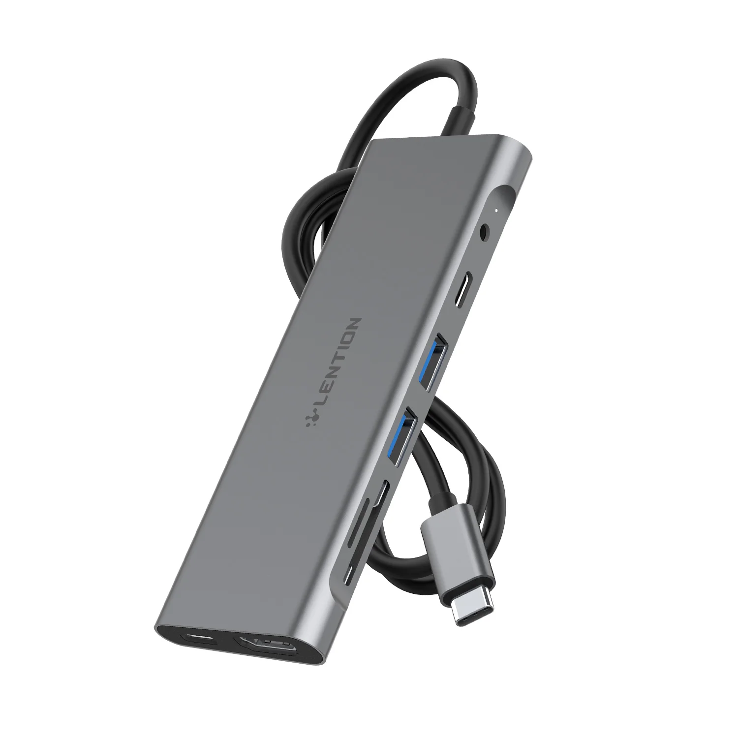 

Длинный кабель USB C Hub с 4K HDMI, 2 USB 3,0, 3,5 мм аудио, Type C зарядный адаптер для MacBook Pro 13/15/16 кардридер