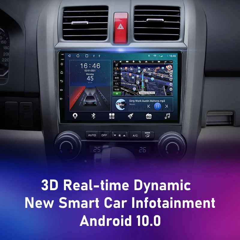Автомагнитола на Android 11 2DIN для Honda CRV CR-V 3 RE 2006-2012 аудио-навигация мультимедийный