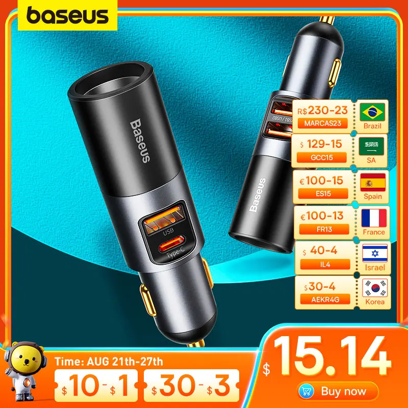 

Baseus 120W Car Charger QC 3.0 PD 3.0 USB Phone Car Charger For iPhone 14 13 12 11 Pro Max Samsung Xiaomi Mobile Phone Charger