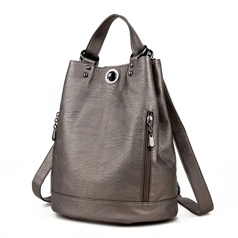 Bagpack 3 in 1 Women Leather Backpack Designer Shoulder Bags For Women 2023 School Bags For Teenage Girls Mochila Feminina Mujer