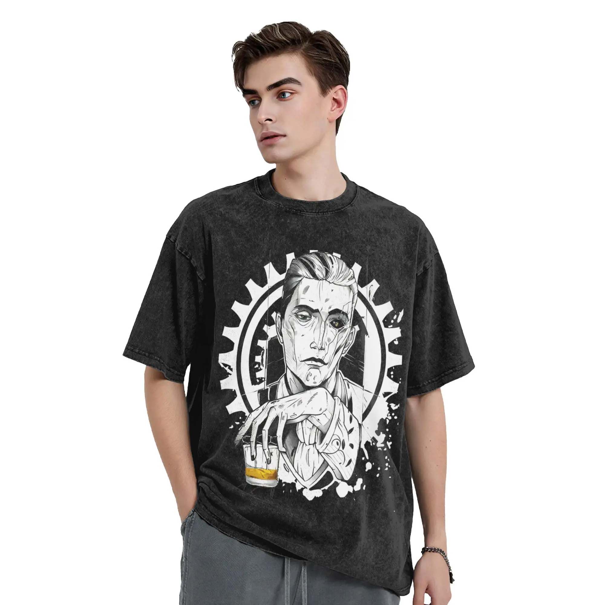 Jayce Caitlyn Viktor Jesus Vi Sevika Arcane Character T Shirt Men 100% Cotton Awesome Tee Short Sleeve Clothing Summer