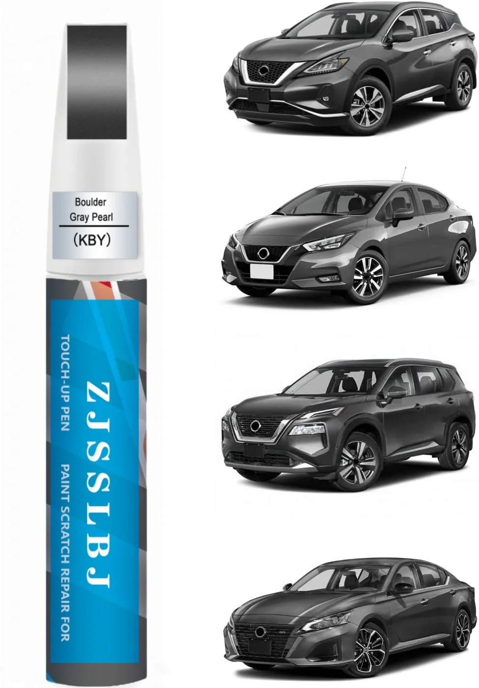 Фото Краска для подкраски, совместимая с Nissan, точная подгонка по цвету, для ремонта царапин на автомобиле (Boulder Gray Pearl (KBY)) №1