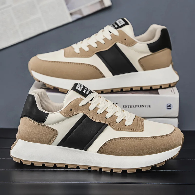 Мужские кроссовки осенняя модная обувь на платформе увеличивающая рост дышащая