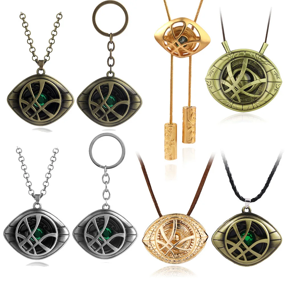 

MovieTV Dr. Strange Glasses Keychain Infinity Time Stones Bronze Eye of Agamotto Necklace Keychain Figure Pendant Children Gifts