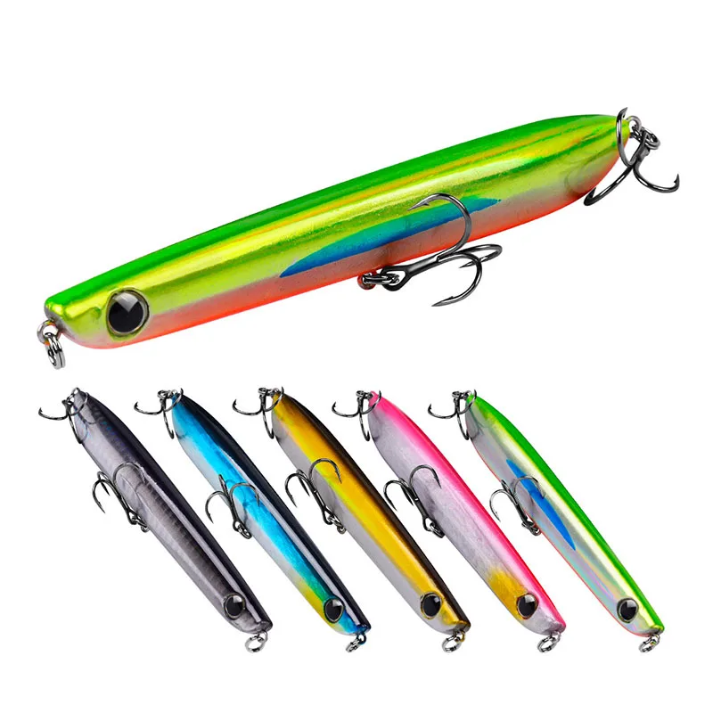 

5 Colors Fishing Saltwater Popper Lures Topwater Fishing Lures Pencil Popper Lure Poppers Surf Fishing Lures