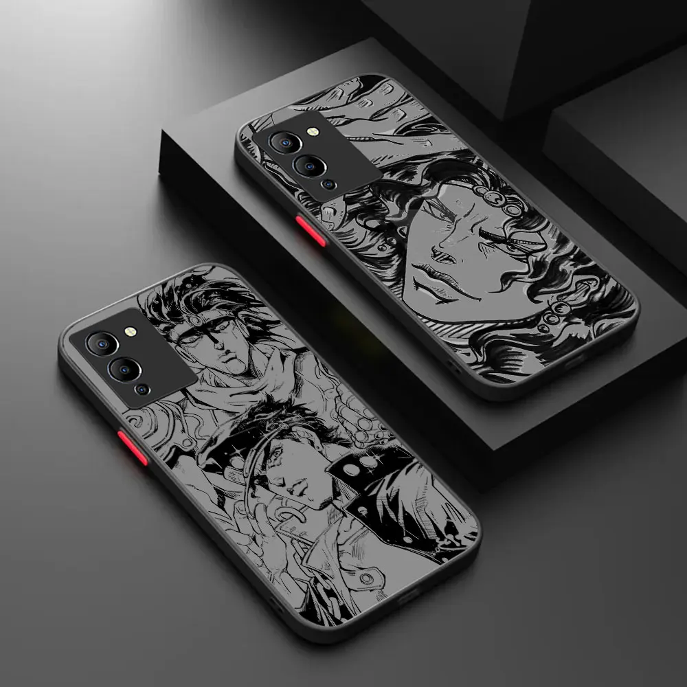 Матовый чехол для телефона с комиксами JOJO's Bizarre Adventure line Infinix SMART 8 6 5 4 ПРИМЕЧАНИЕ