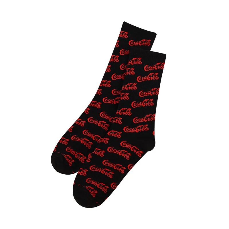 Spring summer women's cotton socks mid-waist fashion Letter socks Japanese cute cartoon White women's socks Harajuku college