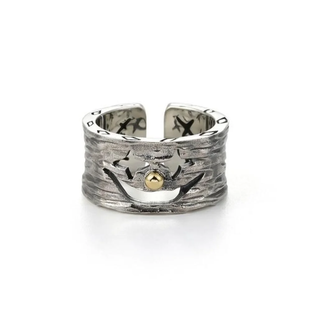 

SHARK 925 Sterling Silver Clown Mask Shape Ring Personality for Women Men Ring Vintage Style Party Luxury Jewelry Gift