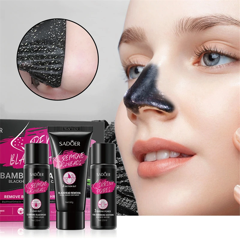 

Bamboo Charcoal Deep Cleansing Nasal Mask Patch Blackhead Remover Nasal Spot Nose Mask Acne Oil Control Black Head Skin Care Set