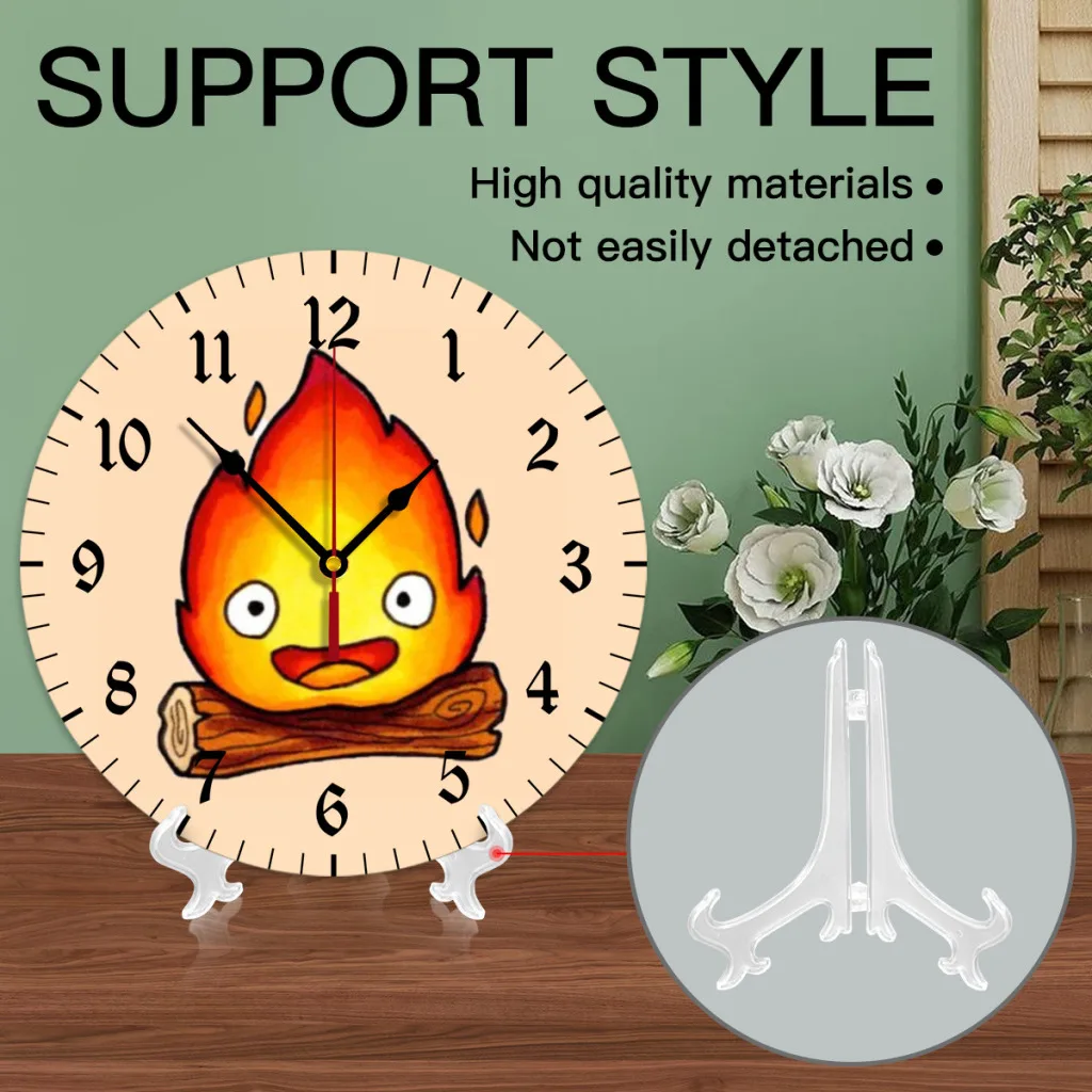 Настенные часы с 3d-эффектом пламени кальцифера современные украшения для дома