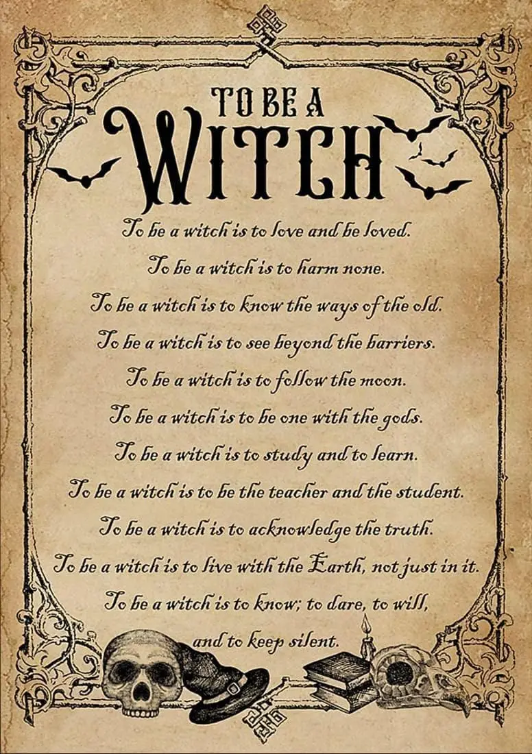 Noete To Be A Witch List Wicked Halloween Art With Brooms And Moon Металлическая жестяная вывеска Плакат