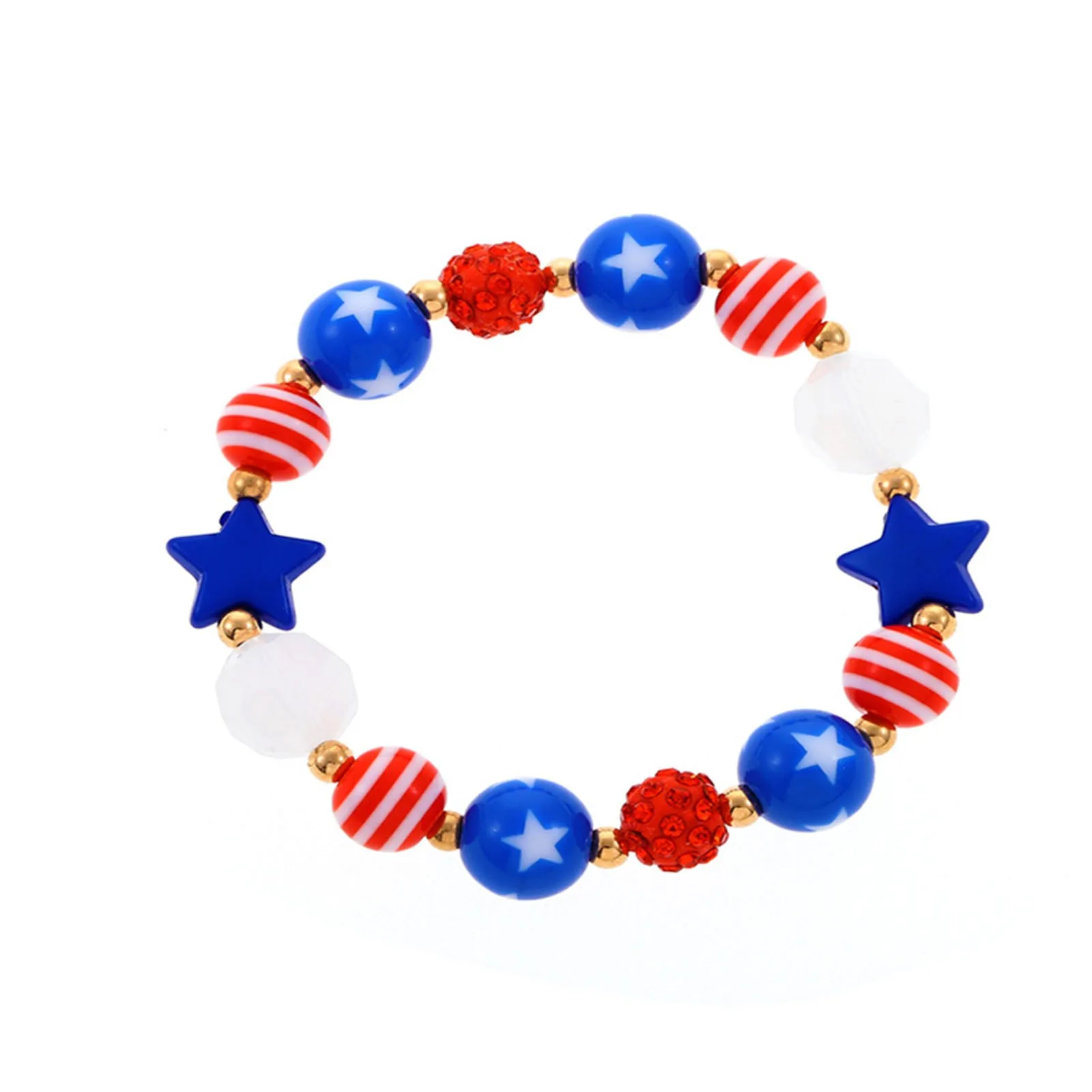 Браслет "Звезда Дня Независимости 2022" Крафты из камня, коммеморативный, смешанные цвета, ручная оплетка.