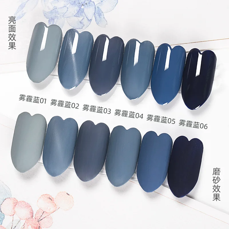 

6 Colors Nail Gel Polish 8ml Blue Series Soak Off Uv Led Long Lasting Varnish Gel Nail Art Polish Gel for Manicure DIY Supplies