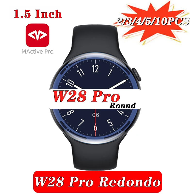 

W28 PRO круглые умные часы 8 Pro 1,5 дюйма для женщин и мужчин Беспроводная зарядка NFC Push сообщений IP68 прикроватный Режим лампы умные часы