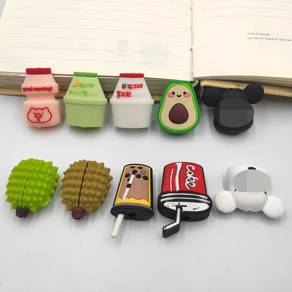 

Cute Cartoon Avocado Durian Cola Cable Protector Data Line Cord Protective Case Cable Winder Cover For iPhone USB Charging Cable