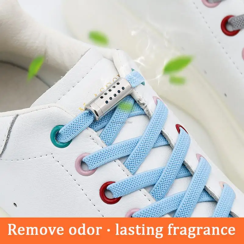 

No Tie Shoelaces Elastic Laces Sneakers Aroma Shoe laces without ties Kids Adult Clean air Flat Shoelace for Shoes Rubber Bands