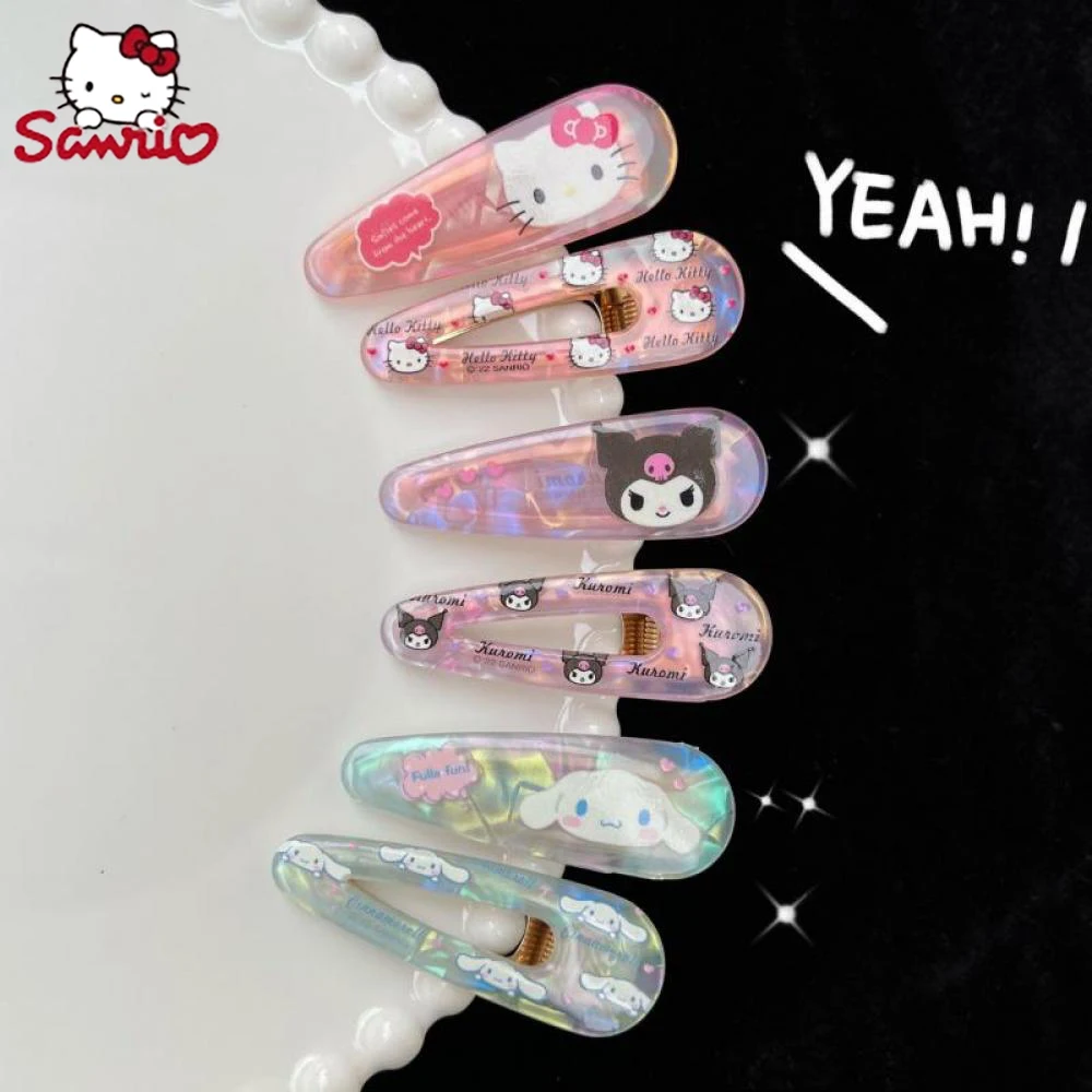 

Детская заколка для волос Sanrio Аниме Фигурка Hello Kity Melody Kuromi Kawaii кукла детский головной убор заколка для волос подарки для девочек детские укр...