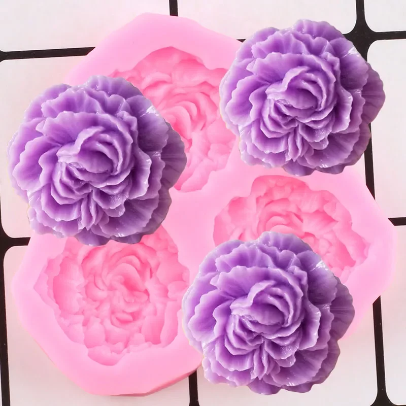 

Peony Flower Silicone Molds Wedding Cupcake Topper Fondant Cake Decorating Tools Soap Resin Clay Candy Chocolate Gumpaste Moulds