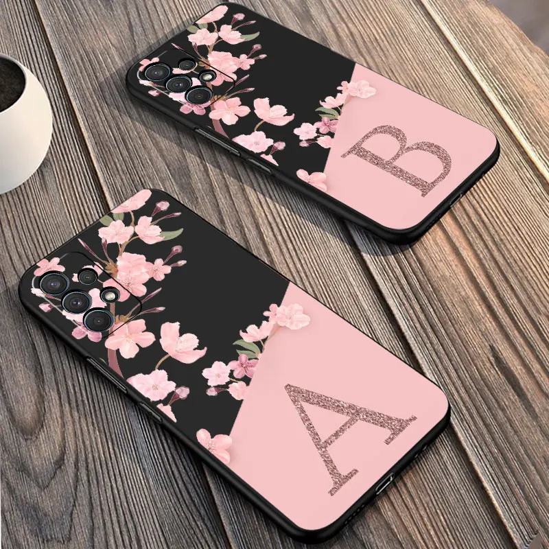 

Flower Letter Pink Fashion Initial Case For Samsung Galaxy A52 A12 A32 A51 A21s A71 A13 A53 A22 A31 A72 A03 A02s A41 Phone Shell