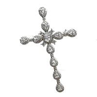 glitter embellishment stones prong setting clear white christian cross broach pin sparky jewelry for women girl wedding bridal