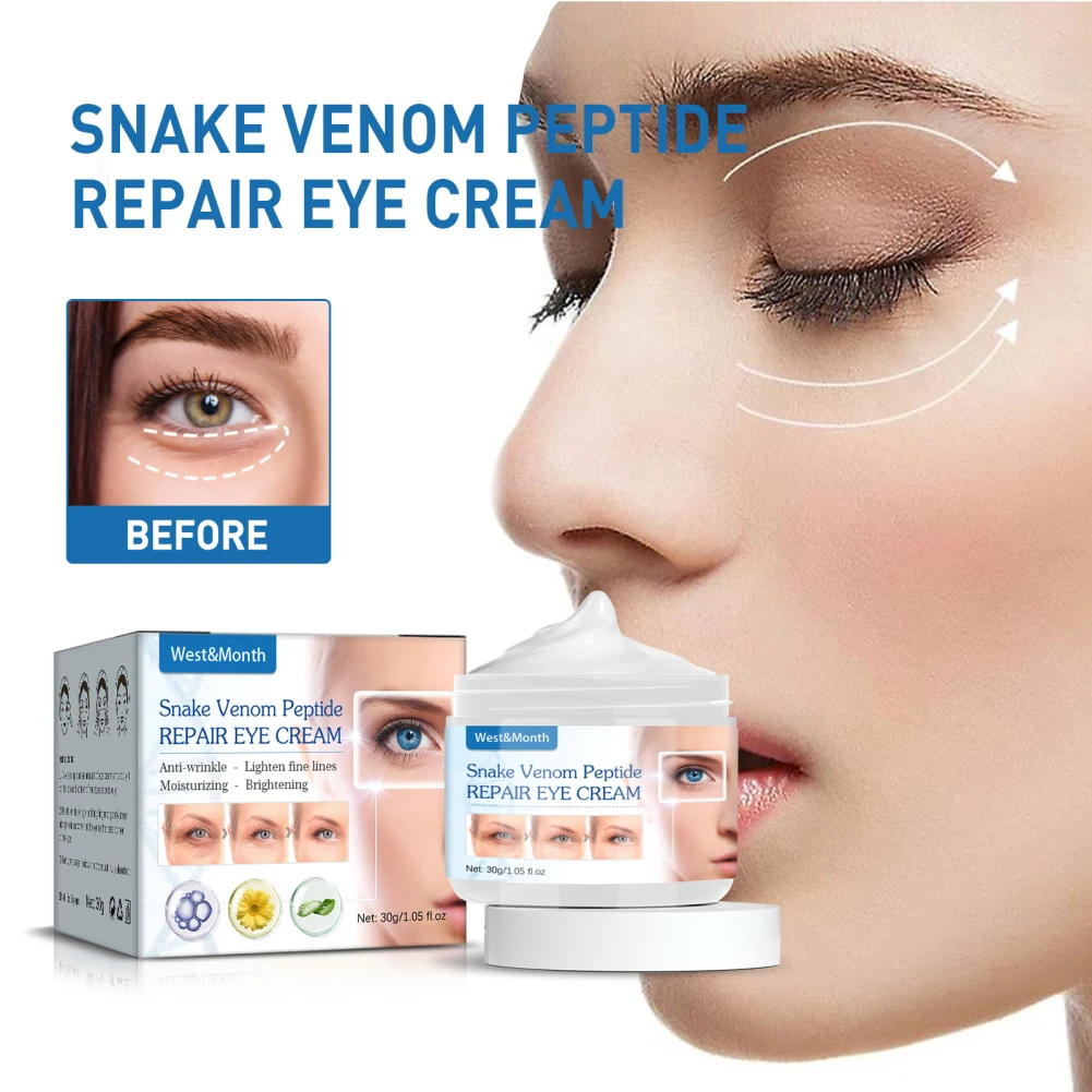 

30g Snake Peptide Eye Cream Anti Dark Circle Fades Fine Lines Eye Serum Remove Eye Bags Wrinkle Hyaluronic Acid Beauty Health