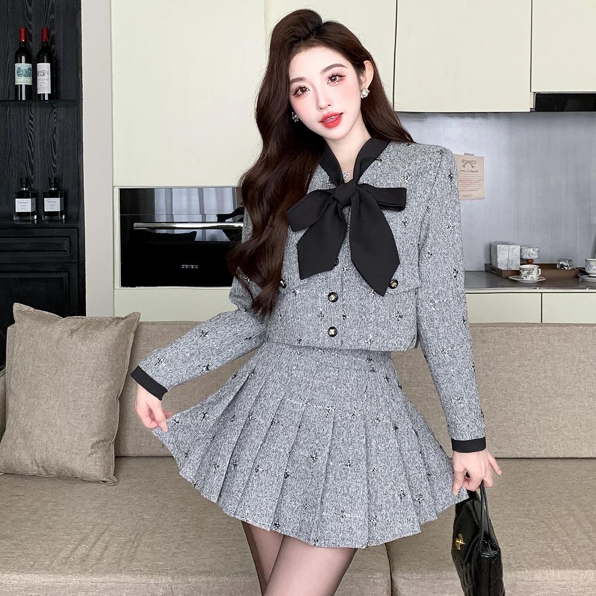 Высококачественные французские элегантные осенние женские комплекты из двух