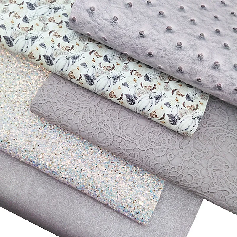 Светильник фиолетовые блестящие кожаные листы страусиные цветы тисненые из