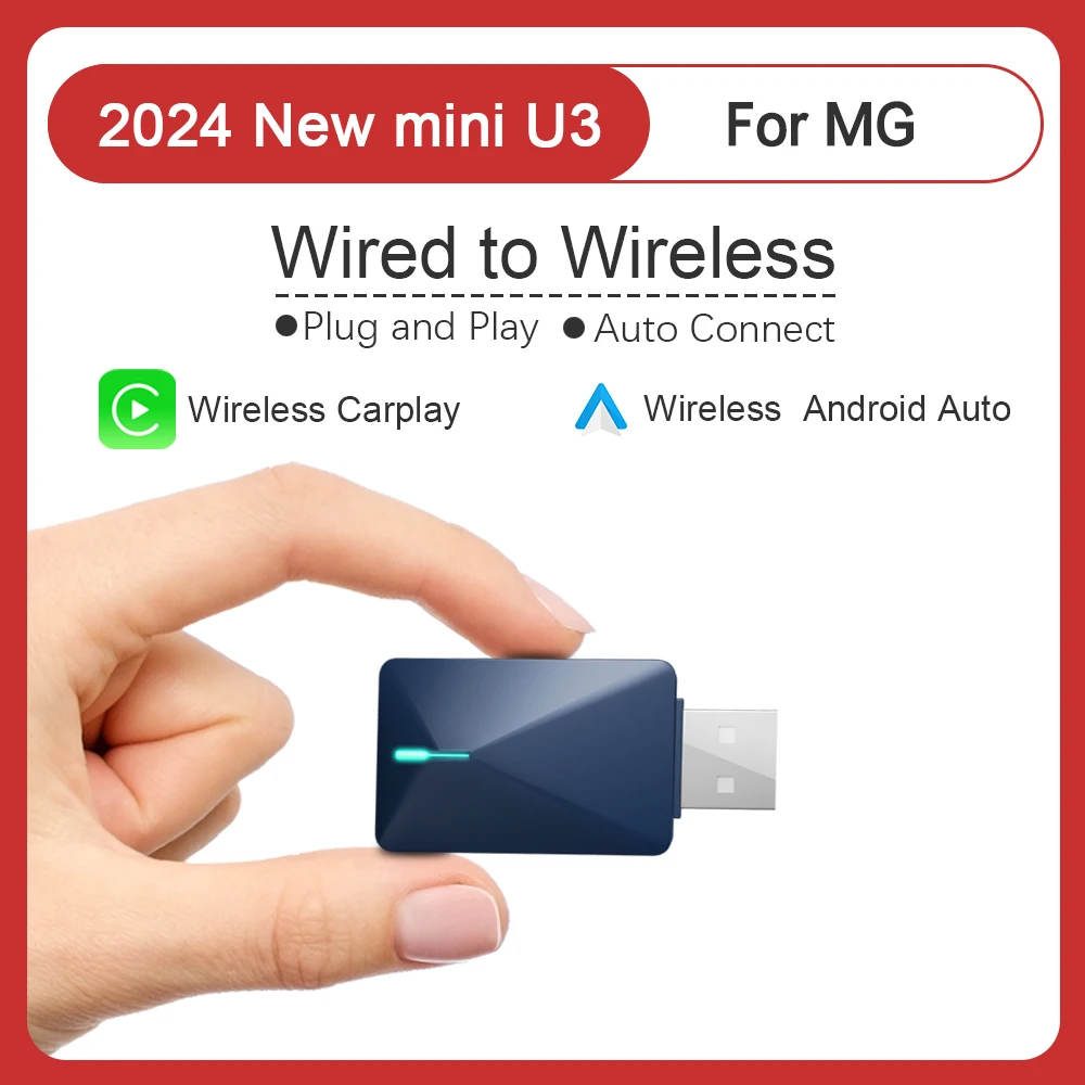 Новинка 2024 г. беспроводной адаптер Carplay Smart Box Mini U3 для Android с USB и Bluetooth