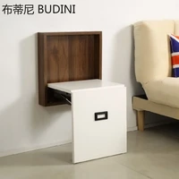 wall mounted household ultrathin wood and white color folding stool casual porch shoe changing stool bathroom folding chair