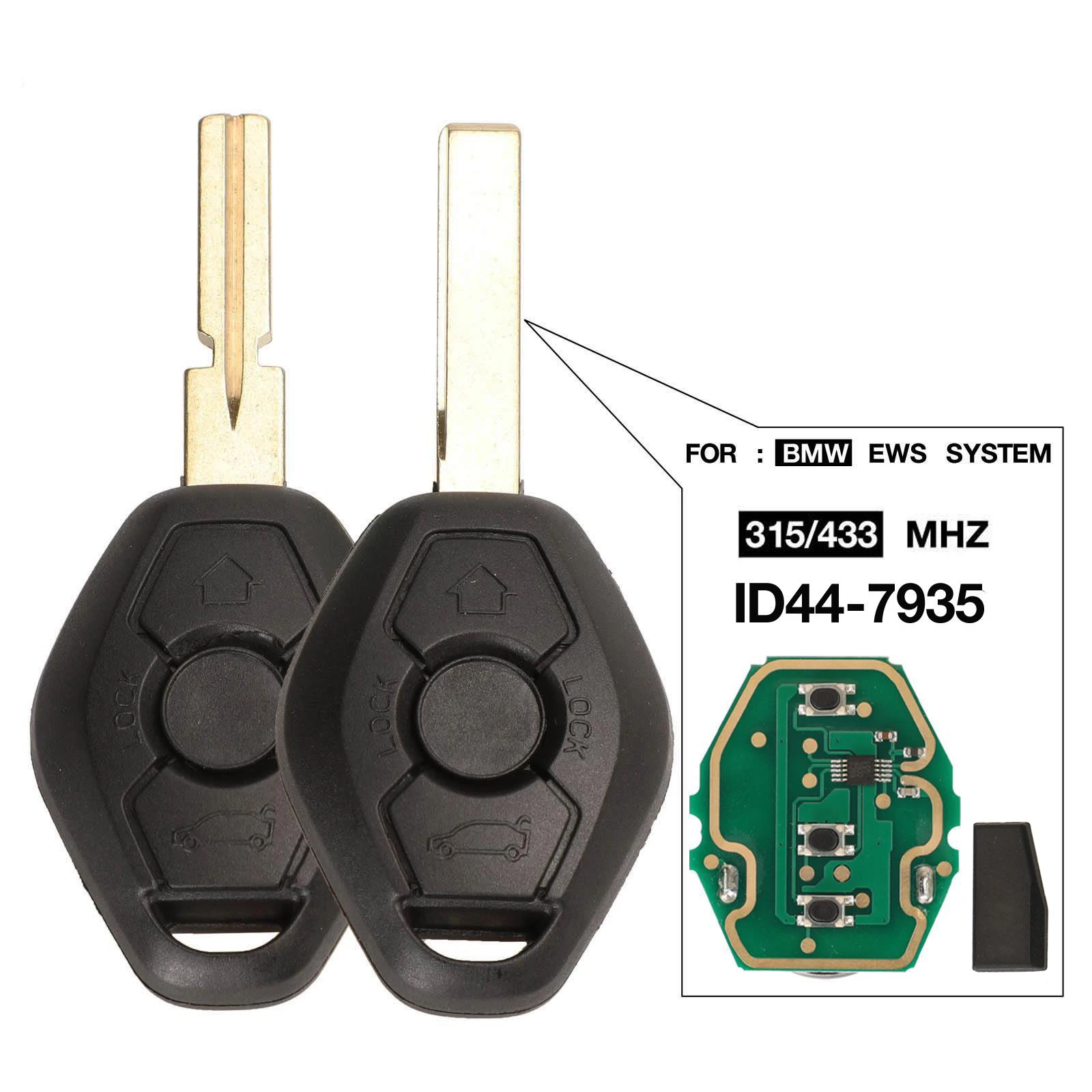 

Kutery Автомобильный Дистанционный ключ 315/433 МГц ID44 чип FOB для BMW EWS X3 X5 Z3 Z4 1/3/5/7 серии E38 E39 E46 БЕСКЛЮЧЕВОЙ входной передатчик