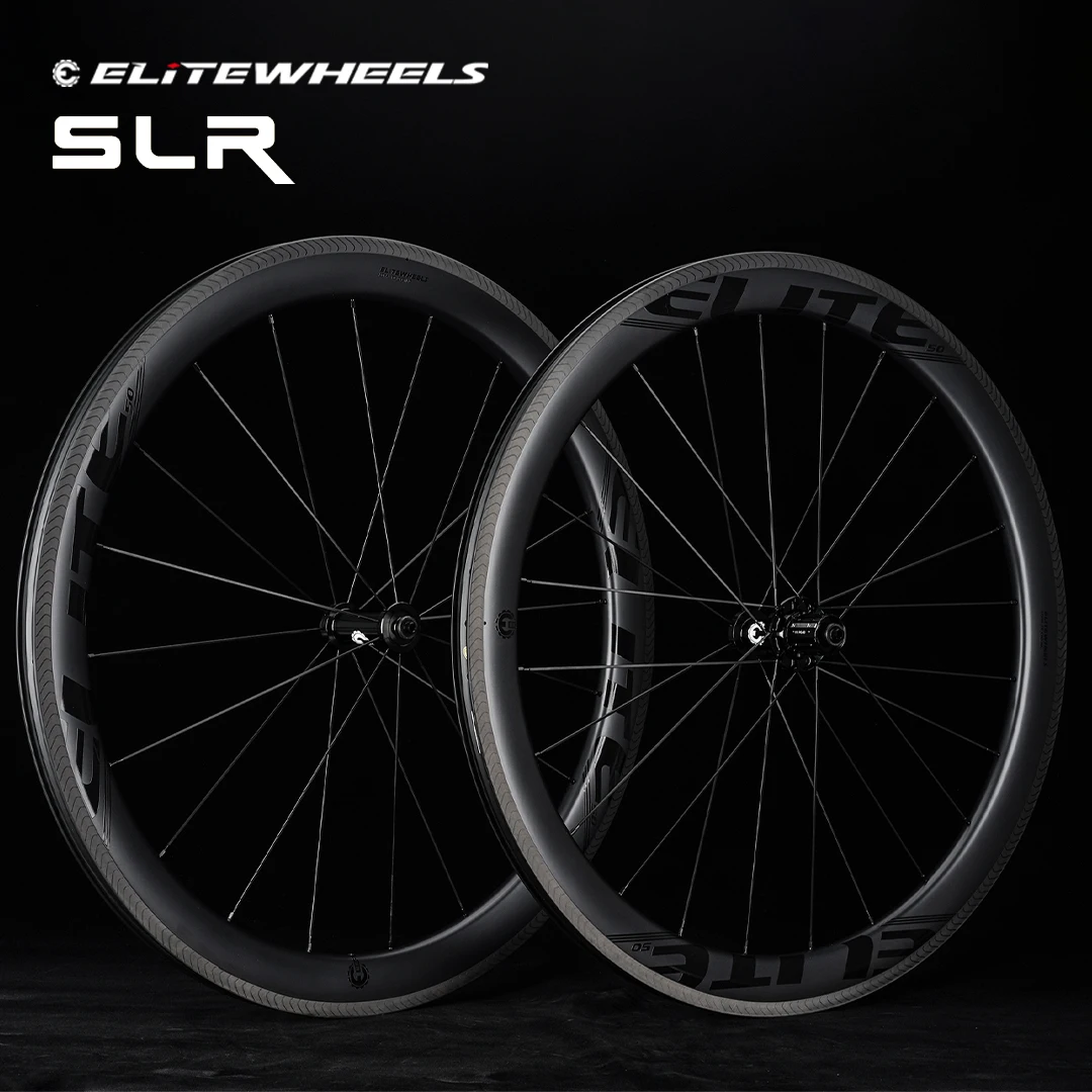 ELITEWHEELS SLR 700c Road Carbon Wheelset  AERO Brake Surface Ratchet System 36T Straight Pull Hub Tubular Clincher Tubeless Rim