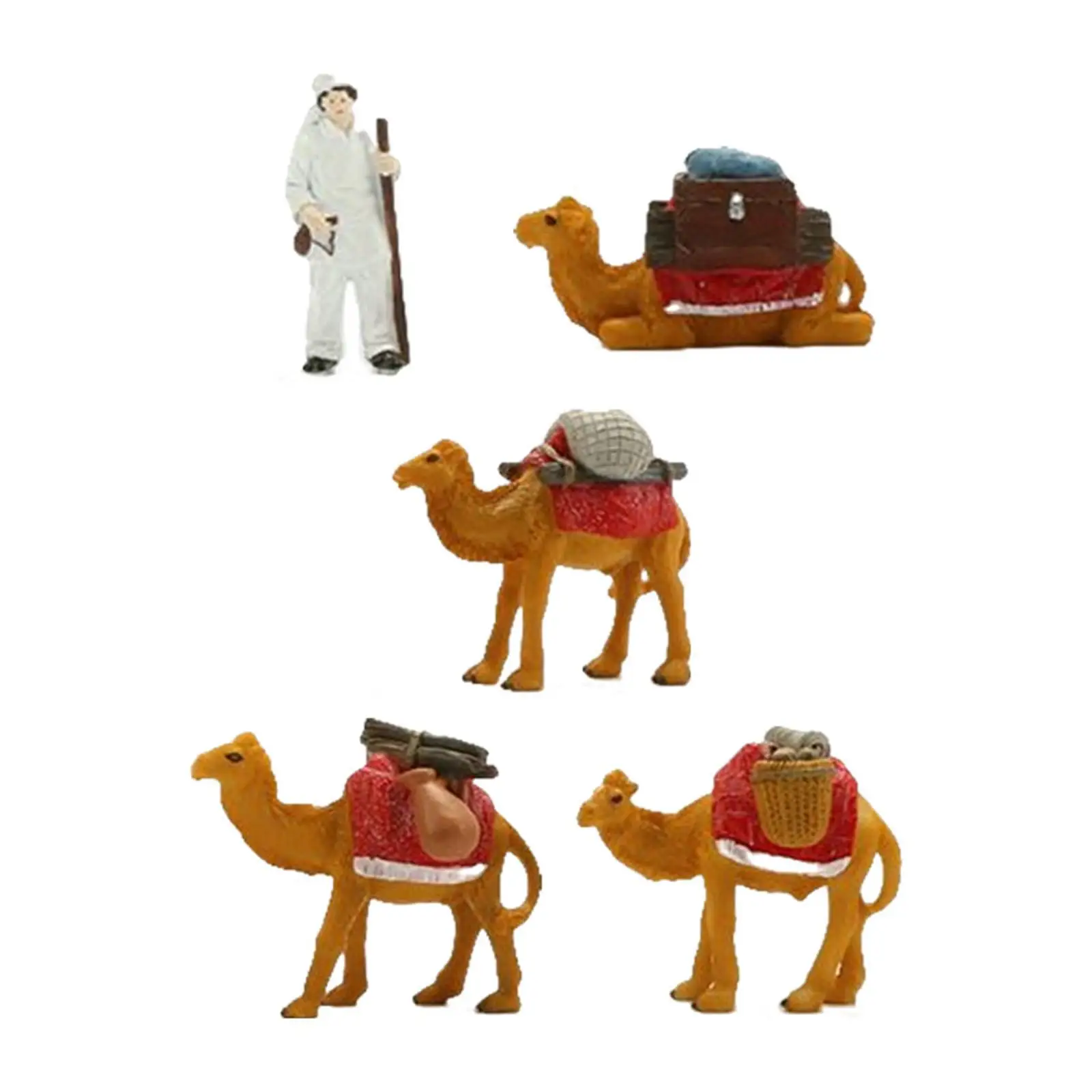 

5x Funny Miniature Animal Desert Model Handmade Landscape Resin Camel Figurines Dashboard Ornament Fairy Garden Accessory