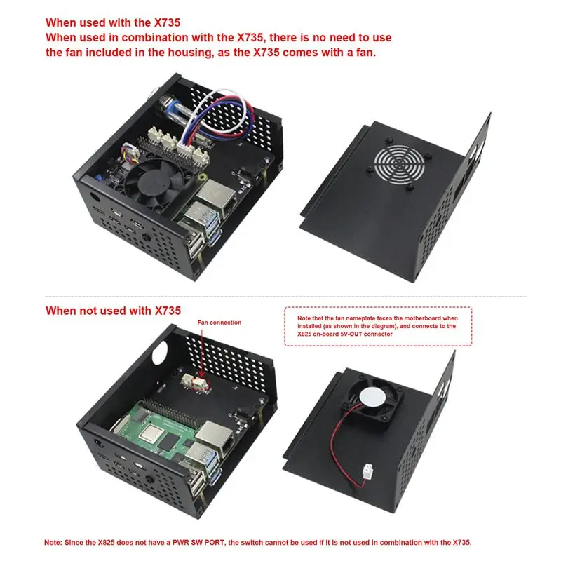 Плата расширения для управления питанием (A96Z) X735 V3.0 для Raspberry Pi 4B, плата расширения питания X825 для 2,5-дюймовых SATA-накопителей и SSD (art.: 3920dc0f1e66b) - 3920dc0f1e66b