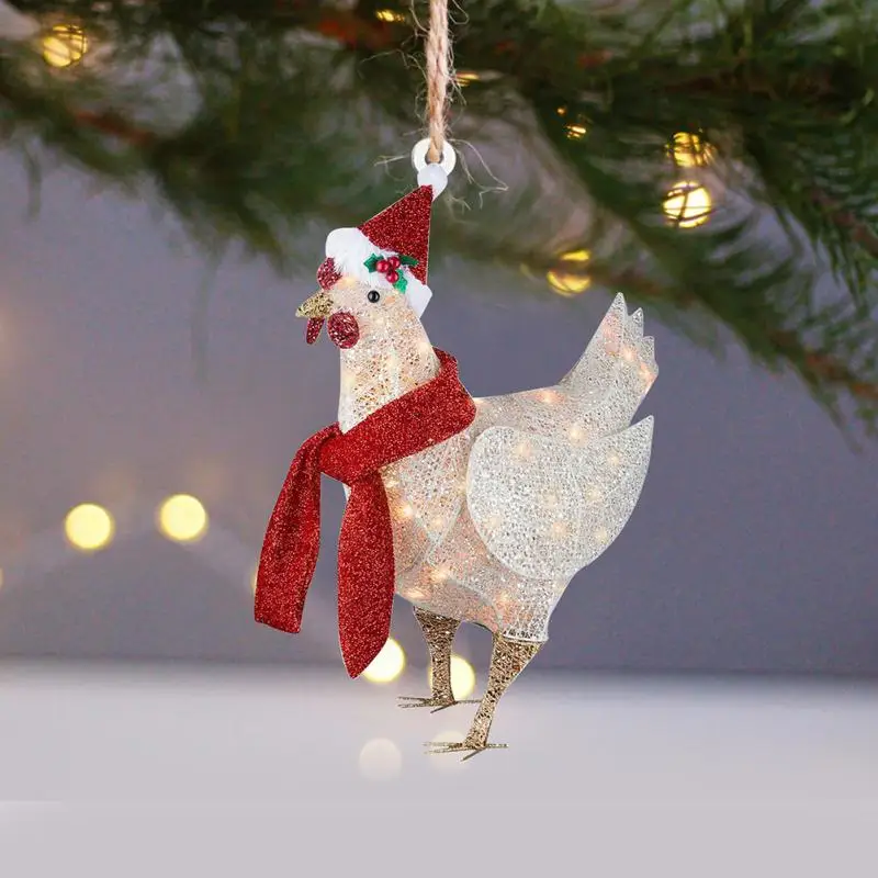 Weihnachten Baum Schal Huhn Ornamente Tier Weihnachten Baum Hängen Hause Urlaub Partei Kinder Zimmer Dekoration Drop Ornamente