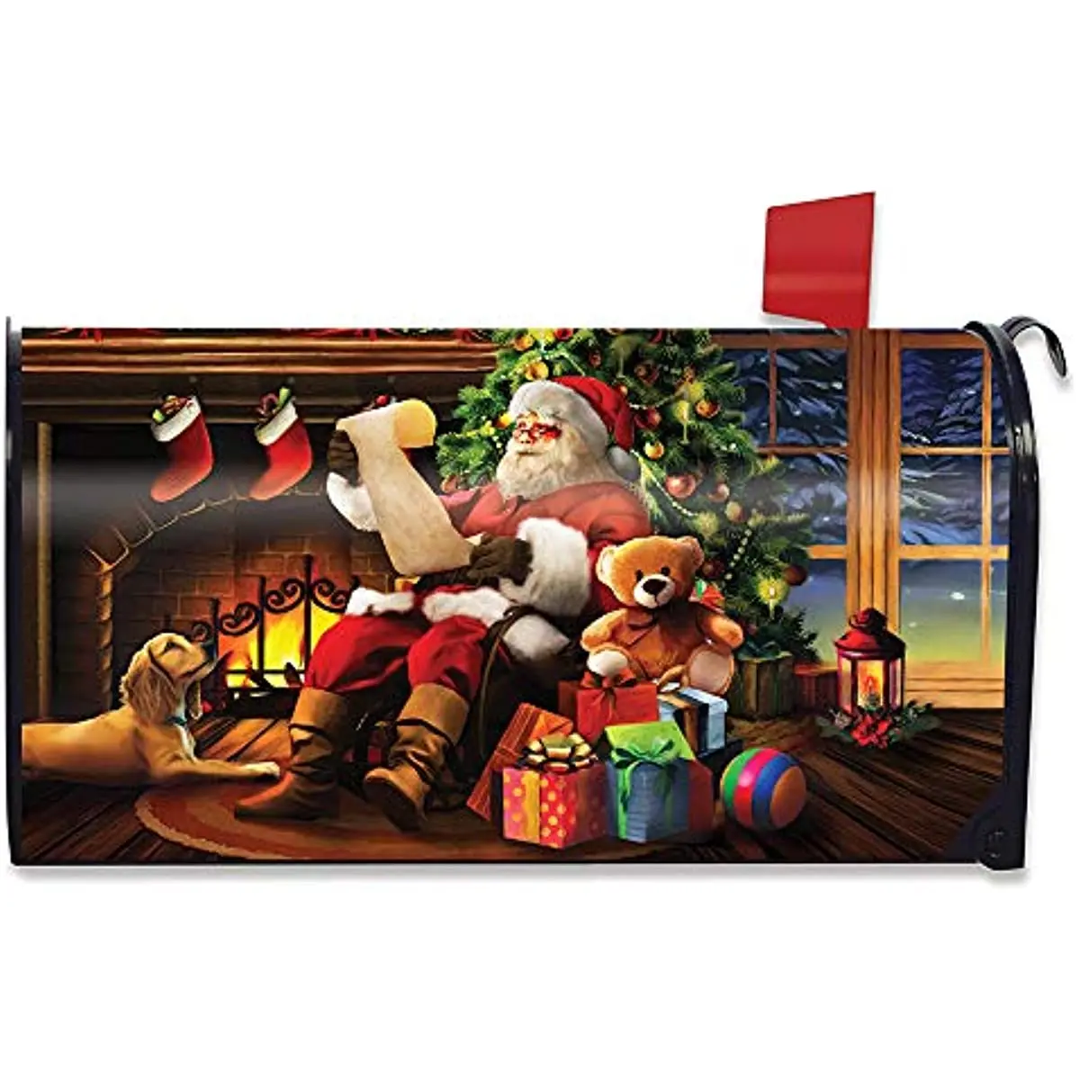 

Naughty or Nice Christmas Large Magnetic Mailbox Cover Santa Claus Oversized