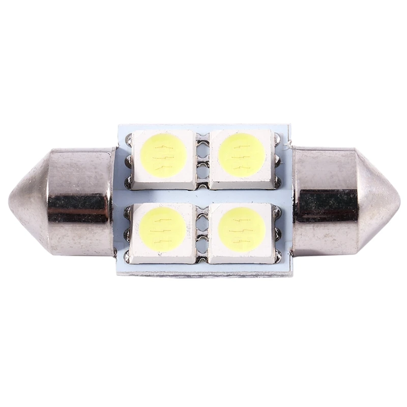 DC 12V 30mm 4 5050 SMD автомобильный интерьерный купол фестон светодиодный Белый 2 шт.