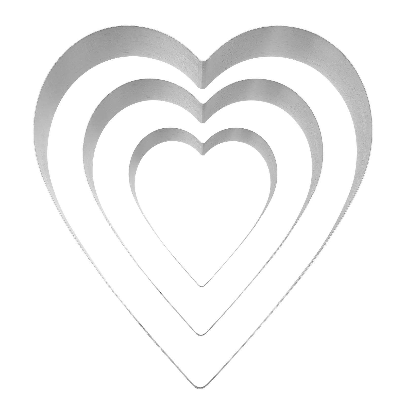

3 Pcs Circle Stencil Valentine Cookie Cutters Cookie Cake Pan Cake Ring Cookie Molds Heart Shaped Cookie Metal Love Mold