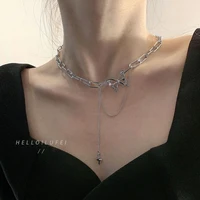 2022 new trendy hollow butterfly necklace for women clavicle chain charms simple temperament korea fashionjewelry girls gift