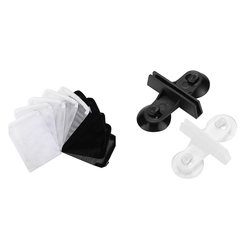 

40 Pcs Aquarium Filter Bags Media Mesh Filter Bags With 40 Pcs Divider Aquarium Suction Cup Holders For Fish Tanks