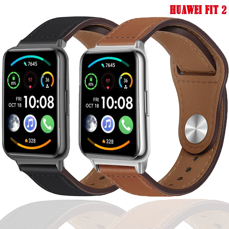 

Leather Band For Huawei Watch FIT 2 Strap smartwatch Accessories Genuine Leather smart wristband bracelet Huawei Watch fit Strap