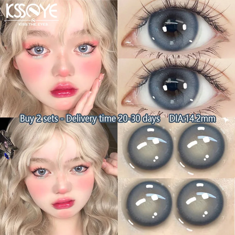 

KSSEYE 1 пара корейских натуральных линз высокое качество цветные контактные линзы с диоптриями синие линзы для близорукости Бесплатная доставка