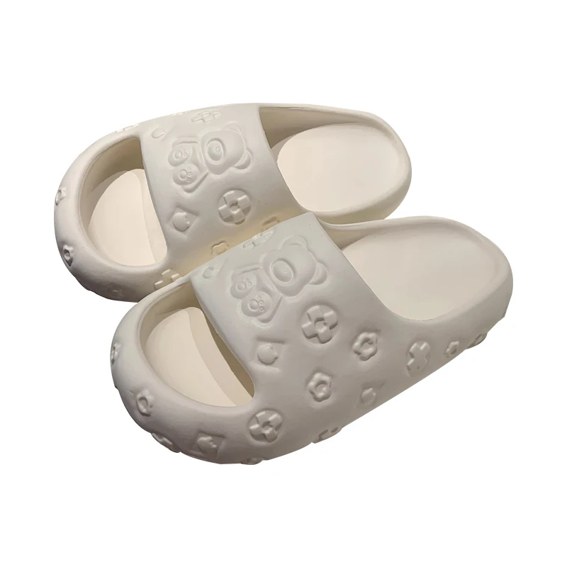 New Couple Fashion Bear cute Non-slip Thick-soled Indoor and Outdoor Slippers Men's Flip Flops Women Street Sandals Graffiti