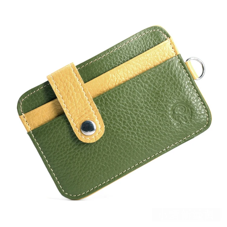 Кожаный кошелек унисекс для кредитных карт короткий бумажник из воловьей кожи