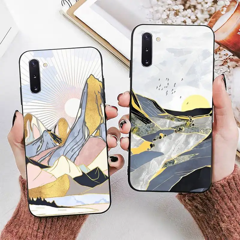 

Mountain Marble Moon Phone Case for Samsung Note 5 7 8 9 10 20 pro plus lite ultra A21 12 72